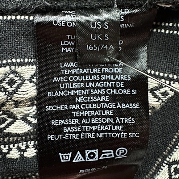 ANTHROPOLOGIE NWOT ESSENTIAL BEACH PANTS BLACK & WHITE TASSEL TIES | SMA… - Picture 9 of 11